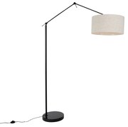 Lampa de podea neagra cu abajur gri deschis 50 cm reglabil - Editor