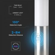 Lampă de exterior cu senzor 1xE27/60W/230V IP44 45cm crom mat