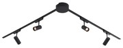 Sistem modern de iluminat pe șine cu 4 spoturi negre monofazate 200 cm - Magnetic Gert