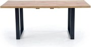 Masa extensibila VENOM, stejar wotan/negru, PAL/otel, 160-210x90x74 cm