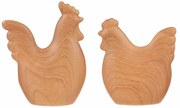 Decorațiuni de Paște Găină și cocoș, 12 x 3 x 14cm, set de 2 bucăți, poliresină
