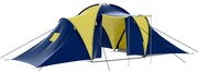 vidaXL Cort camping material textil, 9 persoane, albastru și galben