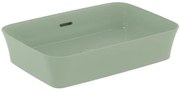 Lavoar pe blat verde lucios 55 cm, dreptunghiular, cu preaplin, Ideal Standard Ipalyss Verde lucios