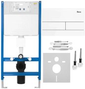 Cadru WC incastrat K011A-Q Rea cu buton T alb sticla