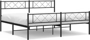 vidaXL Cadru pat fără saltea, tăblie de picioare negru 180x200cm metal