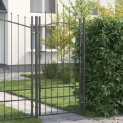vidaXL Poartă de grădină cu blocare Gri 100 x 200 cm Oțel