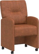 vidaXL Scaune de dining cu roți cu roți 2 pcs Maro 57 x 67 x 95 cm