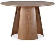 Masă de dining rotundă cu aspect de lemn de stejar ø 120 cm Zuri – MOME