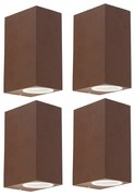Set de 4 aplice maro ruginiu cu 2 lumini IP44 - Baleno I
