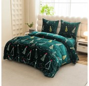 Lenjerie de pat mikroplys CHRISTMAS DRIFT verde Dimensiune lenjerie de pat: 70 x 90 cm | 140 x 200 cm