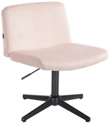 HR150CROSS Scaun Roz Pudra din Catifea cu Bază Neagră