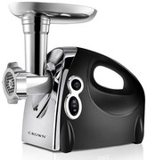 Mașină de tocat carne Crown MTG-4512HB, 1200W, Atașament pentru roșii și cârnați, Reverse, Negru/inox