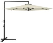 Outsunny Umbrelă Terasă 2.91m cu Consolă, Manivelă, Bază Cruce și Orificiu Aerisire, Suspendată | Aosom Romania