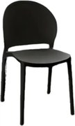 Set 4 scaune TONDO -POLIPROPILENA-HORECA - NEGRU - 4 BUCATI