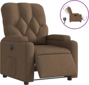 vidaXL Fotoliu rabatabil electric, maro, material textil