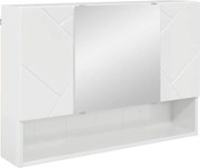 vidaXL Dulap cu oglindă Alb lucios 80 x 17 x 55 cm Lemn compozit