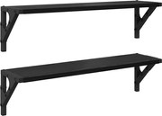 vidaXL Șemele de perete cu raft 2 pcs Stejar Negru 60 x 15 x 15,5 cm