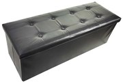 BANCHETA CU SPATIU PENTRU DEPOZITARE, 110X38X38 CM, PIELE ECOLOGICA, NEGRU