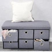 Kesper 15950 Comodă tapițată cu 6 sertare, grideschis, 76 x 38 x 38 cm