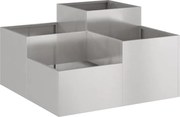 vidaXL Vază pentru Grădină Argintiu 80 x 80 x 48 cm Oțel inoxidabil
