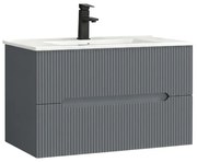 Trent 80 dulap de baie inferior cu chiuvetă ceramică 2 sertare, gri antracit