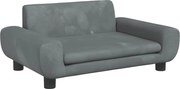 vidaXL Canapea pentru copii, gri închis, 70x45x33 cm, catifea