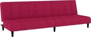 vidaXL Canapea extensibilă cu 2 locuri, roșu vin, catifea