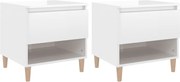 vidaXL Noptiere, 2 buc., alb extralucios, 50x46x50 cm, lemn prelucrat