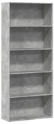 vidaXL Bibliotecă, gri beton, 80x30x189 cm, lemn prelucrat