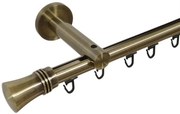 Galerie simpla 19 mm prindere perete teava profil capri aur antic (Alege marime: 120 cm)