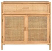 Bufet natur din lemn masiv si rattan, Cajon