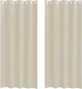 vidaXL Cortină din Voile 2 pcs Nisipiu 225 x 140 cm Poliester