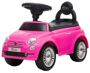 Bicicletă fără pedale Fiat 500 roz