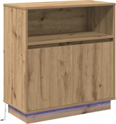vidaXL Bufet LED Stejar Artizanal 71 x 34,5 x 75 cm Lemn compozit