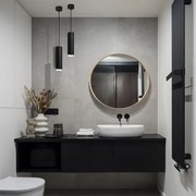 TURYN Lustră LED RGBW dimabilă pentru baie, suspendată pe cablu, 1xGU10/4,8W/230V IP44, neagră
