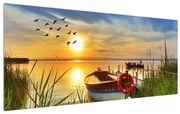 Tablou cu barcă pe lac (120x50 cm), în 40 de alte dimensiuni noi