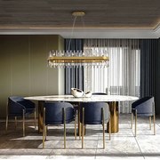 Lustra ovala cu cristale din sticla Grace 28L auriu