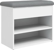 vidaXL Bancă pentru pantofi, albă, 62x32x50 cm, lemn stratificat
