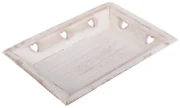 Tava din lemn Heart alb, 18 x 3,5 x 12 cm