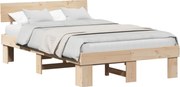 vidaXL Cadru de pat natural 120 x 200 cm Lemn de pin masiv