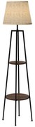Lampa de Podea cu Rafturi, Inalta cu Abajur din Material Textil (Becul nu este Inclus), Nuc Maro si Maro Deschis, Φ42x166cm HOMCOM | Aosom RO