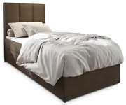 Pat tapițat boxspring MERALIS 100x200 cm maro Saltea: Saltea cu arcuri Bonell