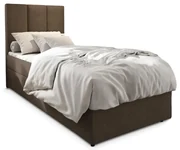 Pat tapițat boxspring MERALIS 100x200 cm maro Saltea: Saltea cu arcuri Bonell