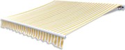 vidaXL Copertină pliabilă, acționare manuală, 300 cm, galben/alb