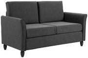 HOMCOM canapea 2 locuri tapitata compacta confortabila 141x70x78cm gri | Aosom Romania