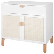 Comoda Ratata alb/fag/natur L90 cm