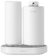 Set 2 dozatoare detergent de vase / sapun lichid Brabantia SinkStyle 1008505, 200 ml, Cu strat mineral, Alb