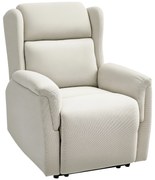 HOMCOM Fotoliu de relaxare, Fotoliu capitonat reglabil cu suport pentru picioare, înclinare 160°, Aspect de in, asamblare rapidă, Bej | Aosom Romania