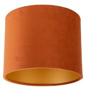 Abajur din material textil portocaliu cu interior auriu 18/18/14