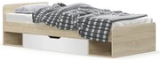 Pat de o persoană 90 cm Terrell (Stejar sonoma + alb) (fără saltea și somieră). 1053300